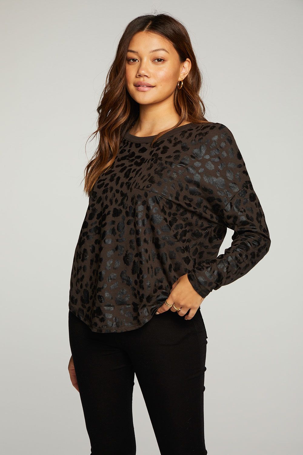 Recycled Vintage Jersey Vented Long Sleeve Drop Shoulder Shirttail sold by Chaser product image thumbnail 2