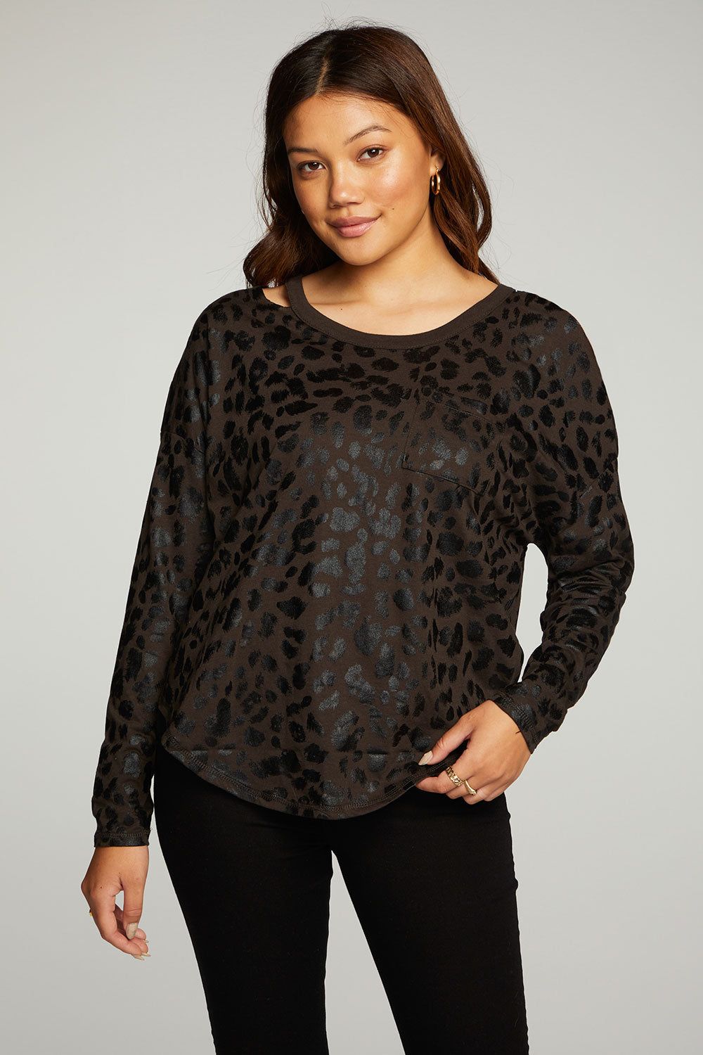 Recycled Vintage Jersey Vented Long Sleeve Drop Shoulder Shirttail sold by Chaser