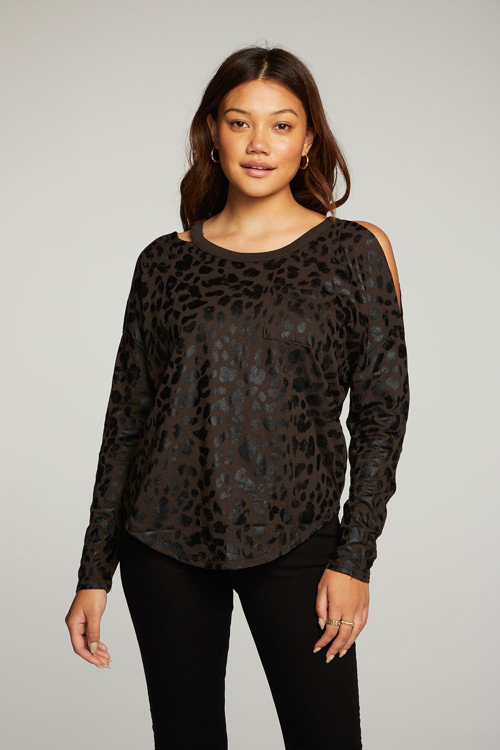 Recycled Vintage Jersey Vented Long Sleeve Drop Shoulder Shirttail sold by Chaser product image thumbnail 5