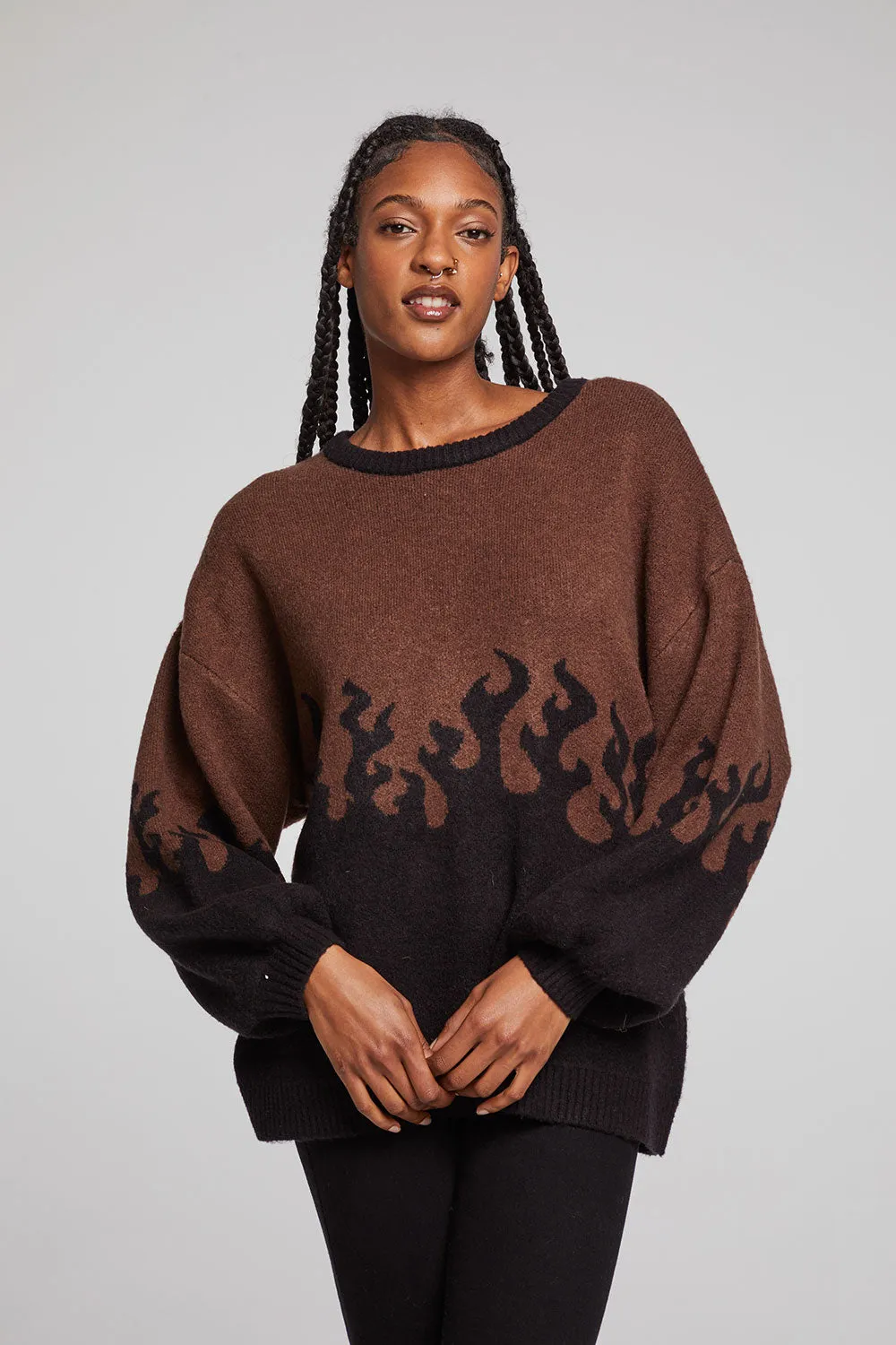 Foxy Sweater Flames Golden Pullover sold by Chaser product image thumbnail 2