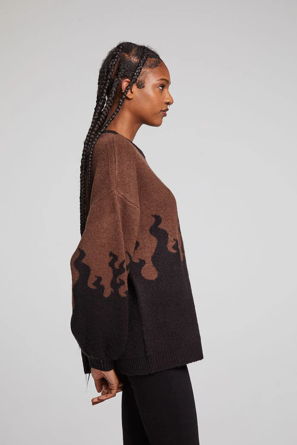 Foxy Sweater Flames Golden Pullover sold by Chaser product image thumbnail 3