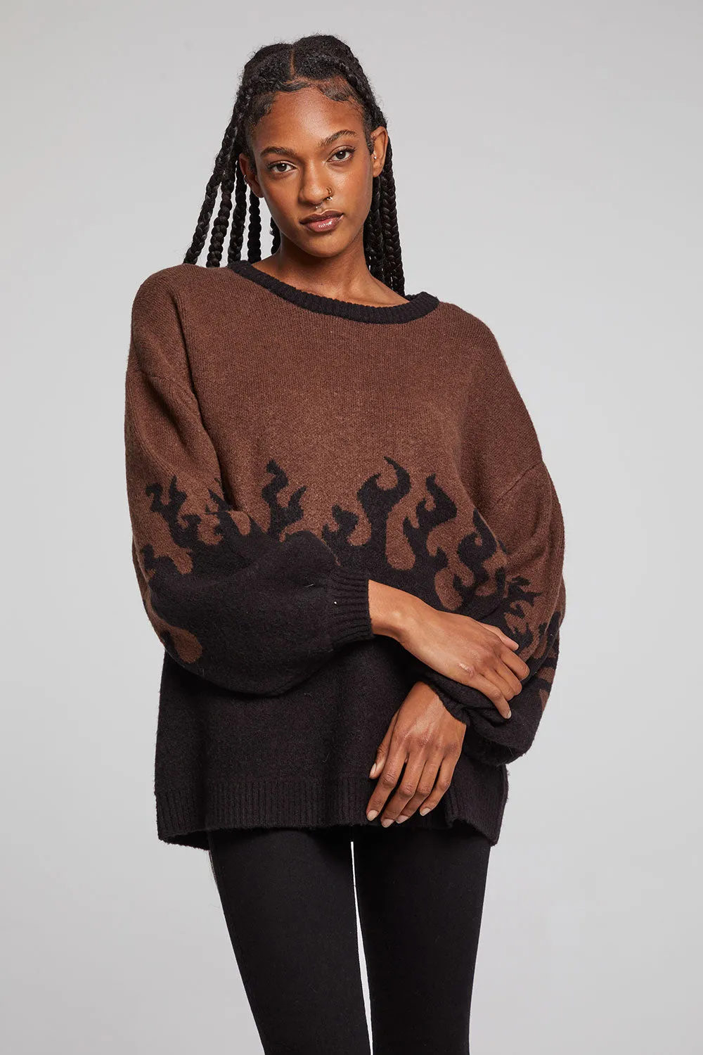 Foxy Sweater Flames Golden Pullover sold by Chaser product image thumbnail 5