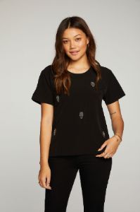 Beaded Skulls Short Sleeve Tee sold by Chaser