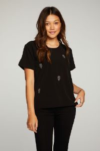 Beaded Skulls Short Sleeve Tee sold by Chaser