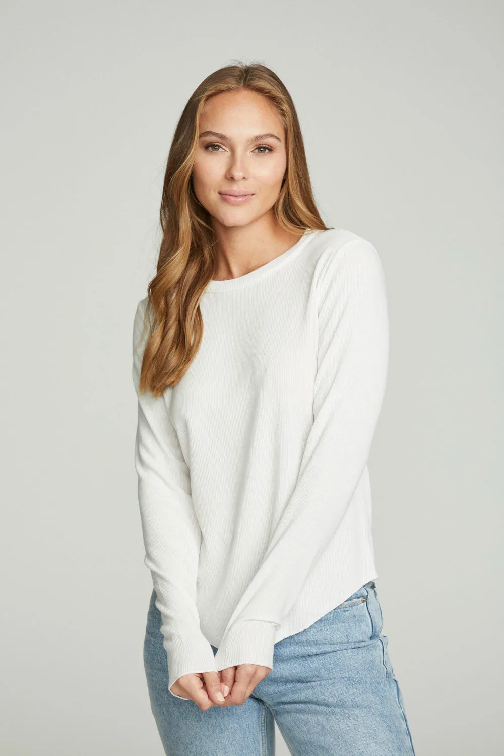 Long Sleeve Crew Neck Shirttail Tee sold by Chaser product image thumbnail 4