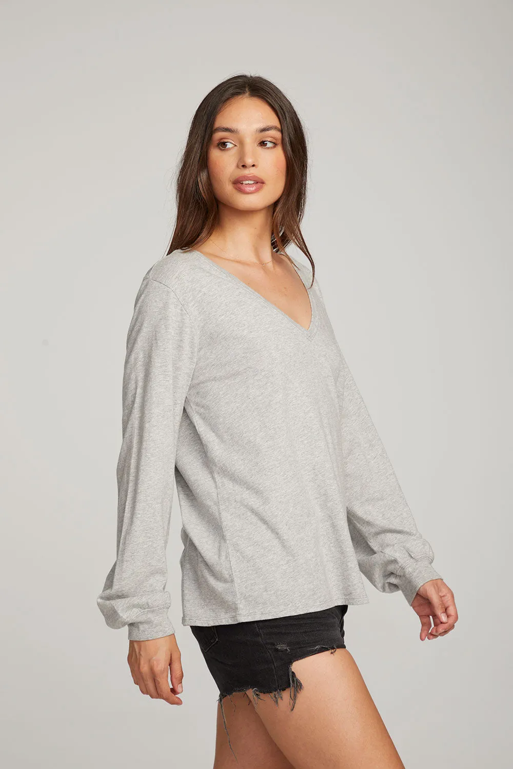 Kara Heather Grey Long Sleeve sold by Chaser product image thumbnail 3