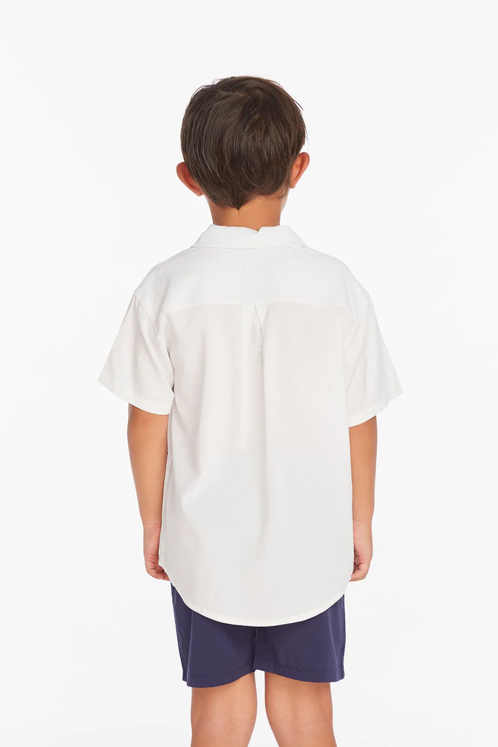 Collared White Button Down Boys Shirt sold by Chaser product image thumbnail 4