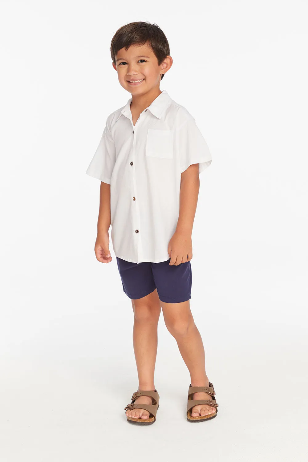 Collared White Button Down Boys Shirt sold by Chaser product image thumbnail 5