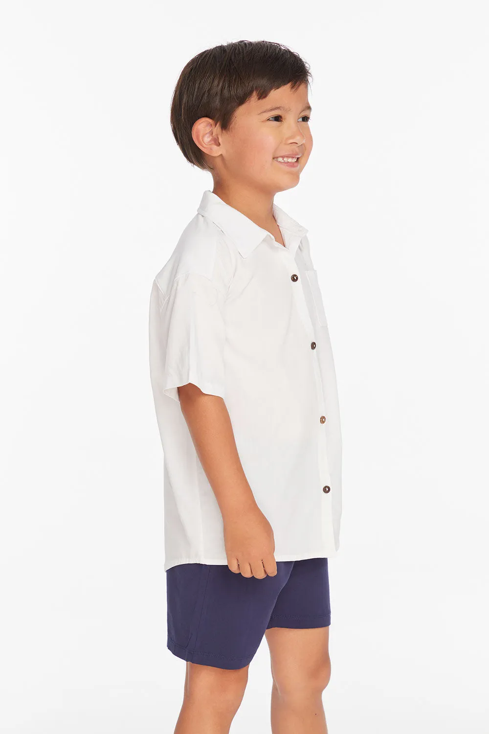 Collared White Button Down Boys Shirt sold by Chaser product image thumbnail 3