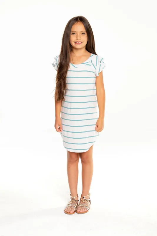 Girls Baby Rib Flutter Sleeve Shirttail Mini Dress sold by Chaser