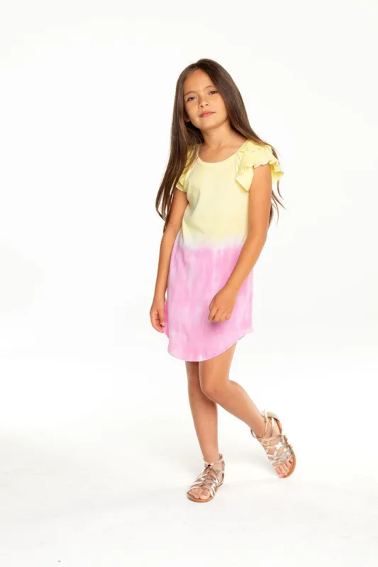 Girls Baby Rib Flutter Sleeve Shirttail Mini Dress sold by Chaser