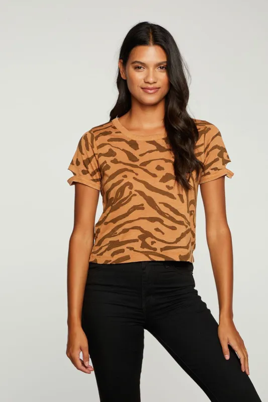 Recycled Vintage Jersey Cropped Vented Short Sleeve Tee made by Chaser