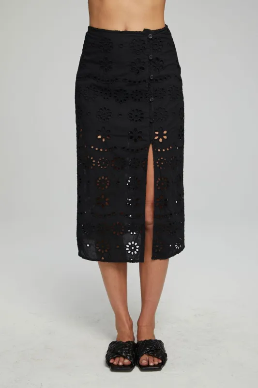 Belle Midi Skirt - Black Onyx sold by Chaser
