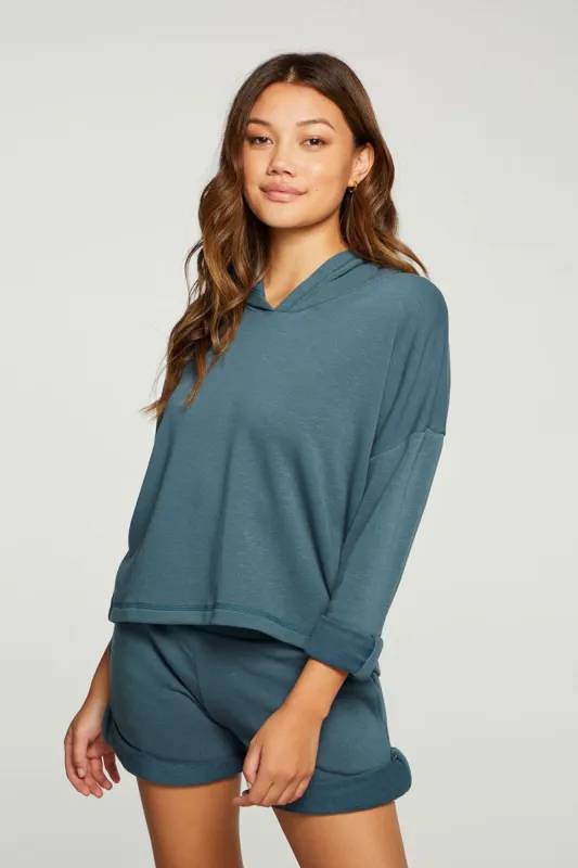 Slub French Terry Rolled Sleeve Pullover Hoodie sold by Chaser