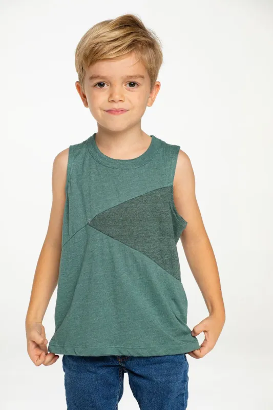 Boys Recycled Blocked Jersey Blocked Muscle Tank sold by Chaser