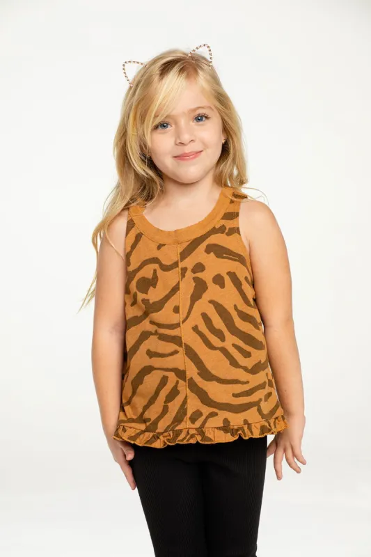 Girls Recycled Vintage Jersey Seamed Ruffle Muscle Tank sold by Chaser