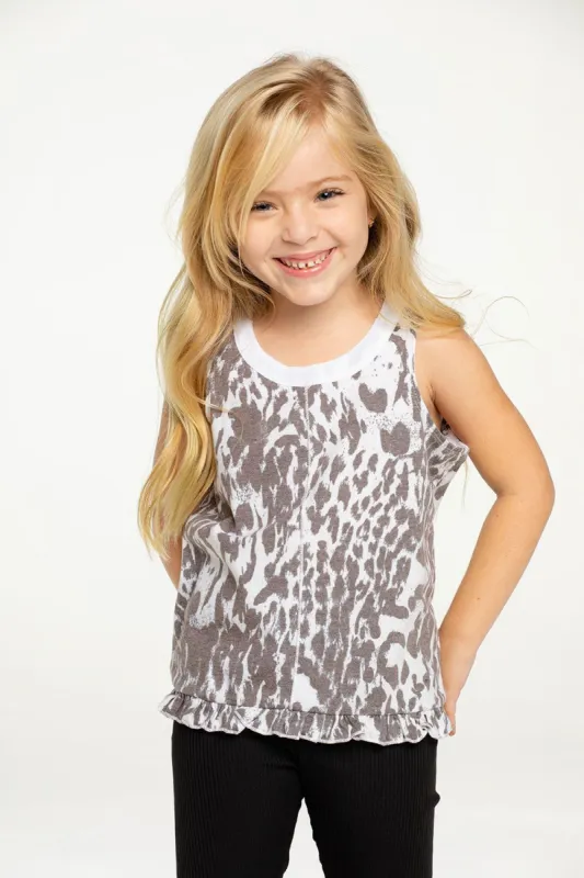 Girls Recycled Vintage Jersey Seamed Ruffle Muscle Tank sold by Chaser