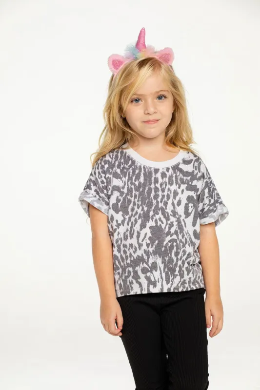 Girls Recycled Vintage Jersey Hi Lo Roll Sleeve Boxy Tee sold by Chaser
