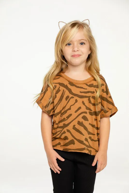 Girls Recycled Vintage Jersey Hi Lo Roll Sleeve Boxy Tee sold by Chaser