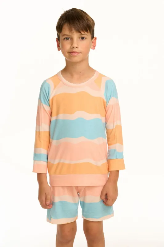 Boy's Wavy Stripe Raglan Pullover sold by Chaser