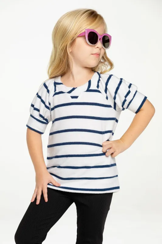 Girls Recycled Bliss Knit Puff Short Sleeve Pullover sold by Chaser