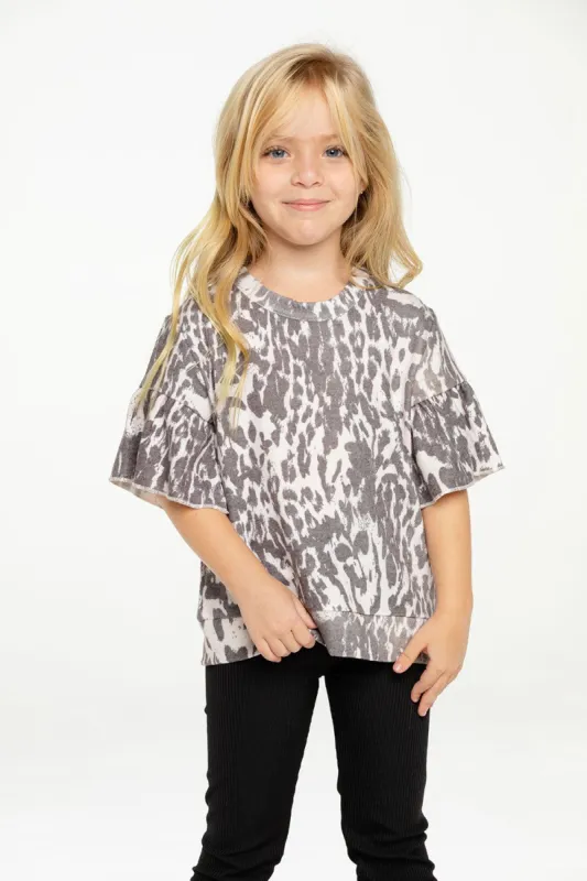 Girls Recycled Bliss Knit Peplum Sleeve Pullover sold by Chaser