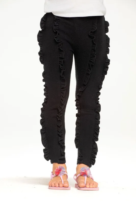 Girls Recycled Bliss Knit Ruffle Legging sold by Chaser