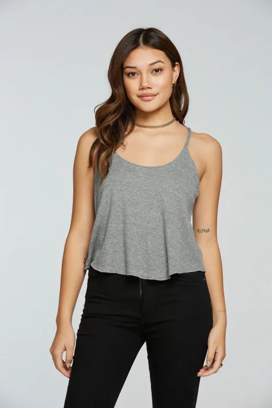 Triblend Rib Cropped Flouncy Cami sold by Chaser