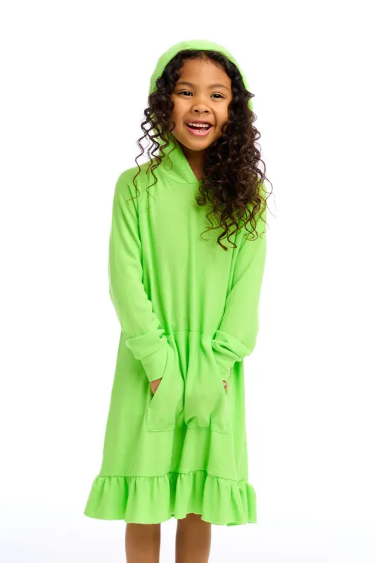 Cozy Knit Long Sleeve Hooded Ruffle Hem Dress sold by Chaser