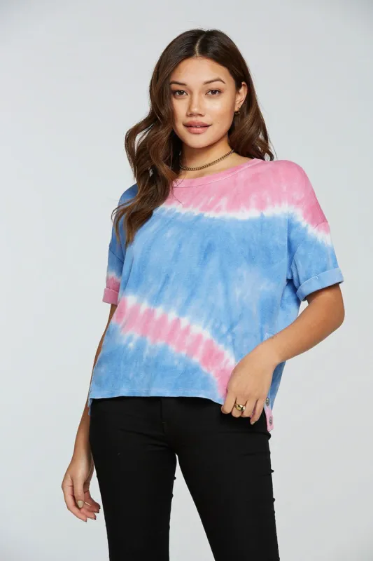 Vintage Rib Snap Side Rolled Short Sleeve Tee sold by Chaser