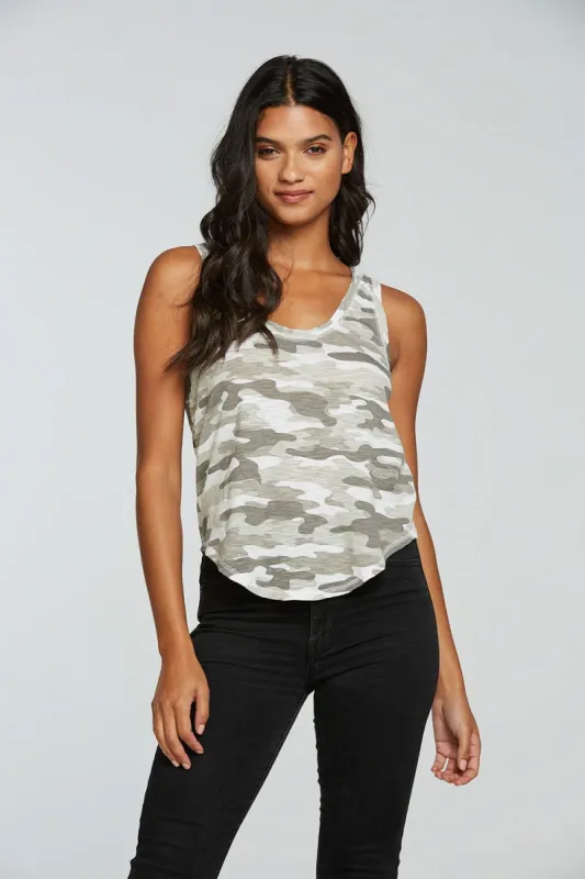 Gauze Jersey Hi Lo Shirttail Racerback Tank sold by Chaser