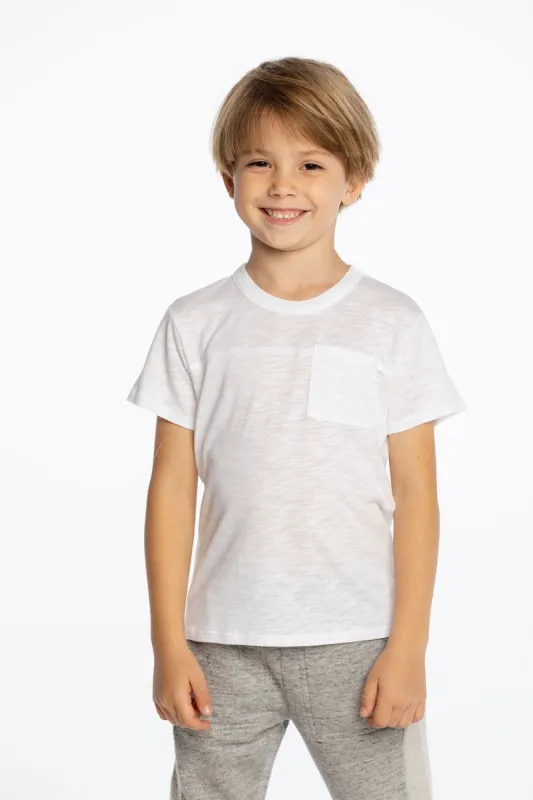 Boys Gauze Jersey Short Sleeve Pocket Tee with Yoke sold by Chaser