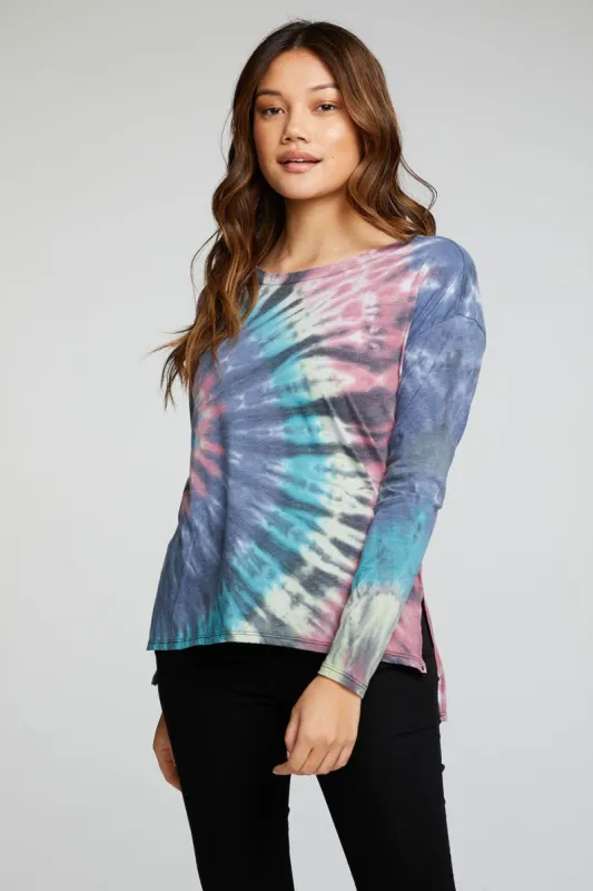 Recycled Vintage Jersey Long Sleeve Drop Shoulder Hi Lo Boxy Tee sold by Chaser