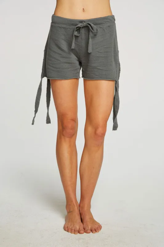 Linen French Terry Side Tie Shorts made by Chaser