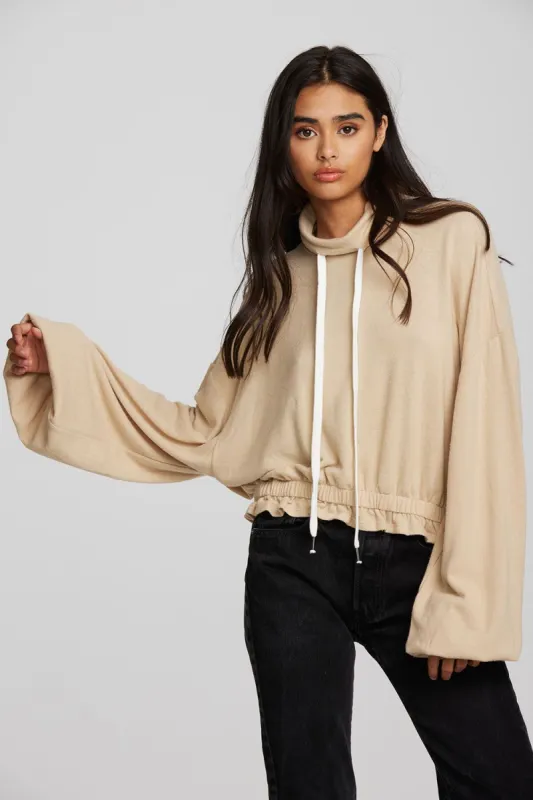 Recycled Bliss Knit Cropped Pullover with Elastic Waist & Sleeve sold by Chaser