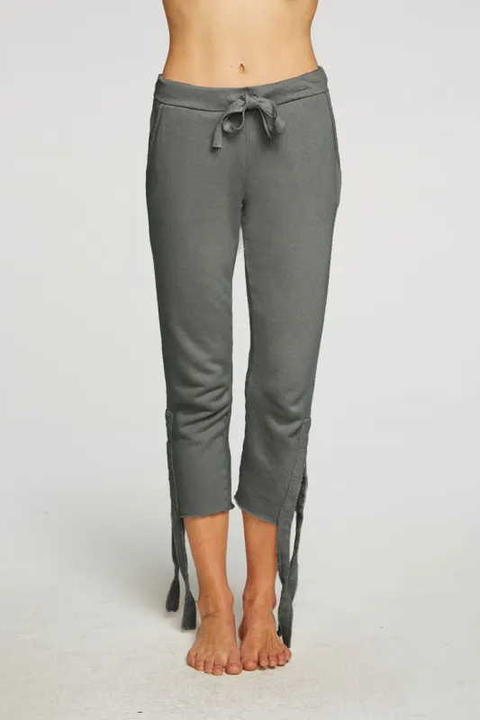 Linen French Terry Cropped Side Tie Culotte sold by Chaser