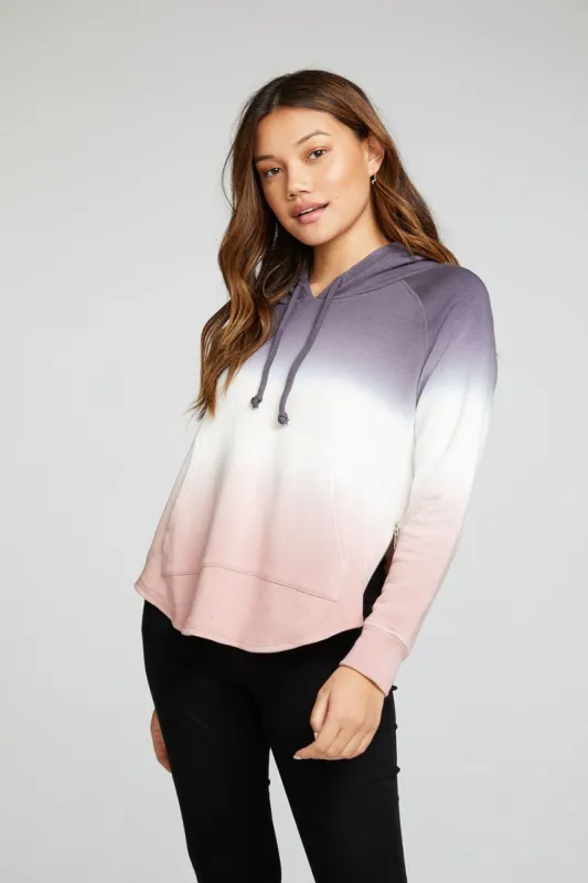 Slub French Terry Long Sleeve Zip Side Shirttail Pullover Hoodie sold by Chaser