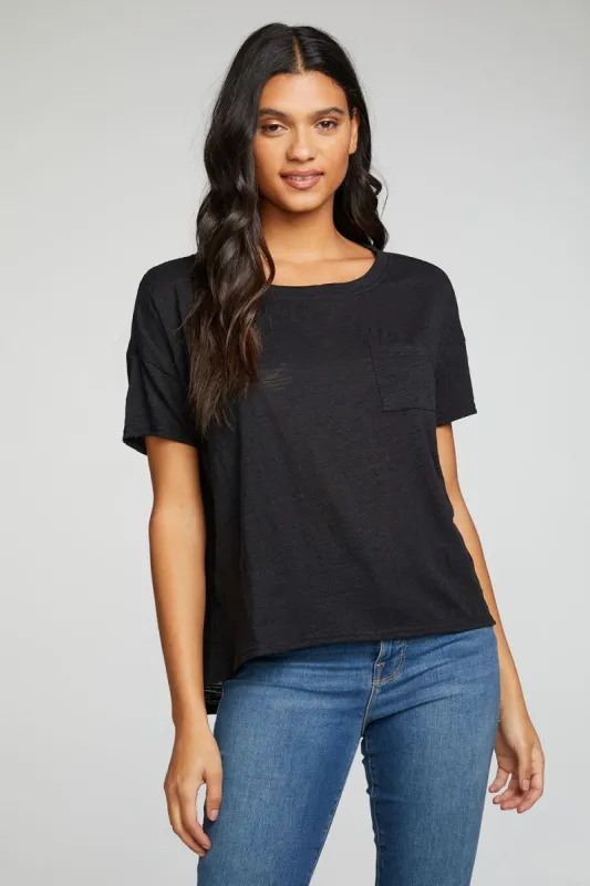 Slub Jersey Boxy Short Sleeve Drop Shoulder Pocket Tee sold by Chaser