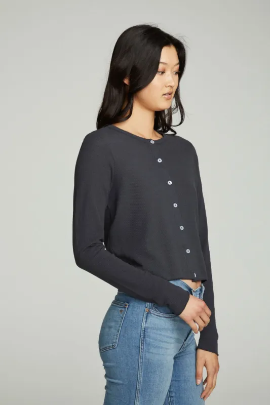 Slub Jersey Long Sleeve Drop Shoulder Hi Lo Shirttail Tee sold by Chaser