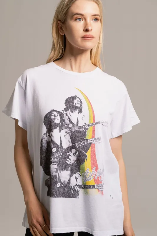 Bob Marley - "Rainbow" Distressed Crew Neck sold by Chaser