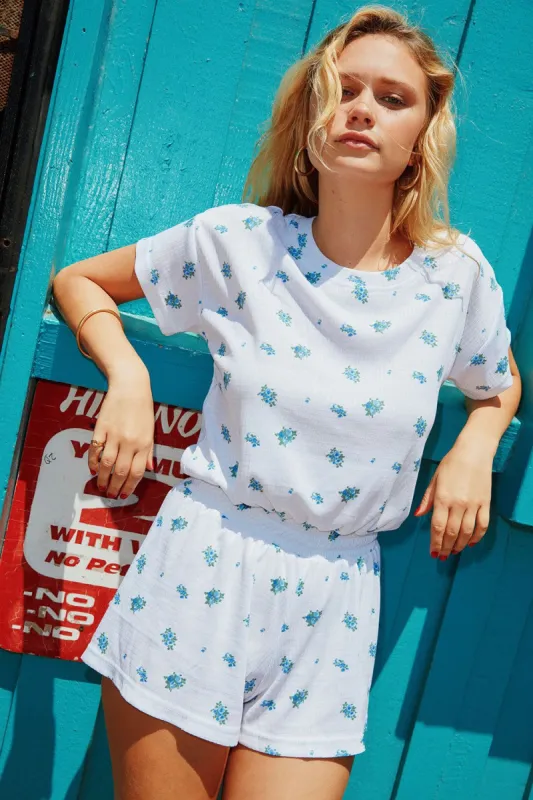 Cotton Tail Romper - Pacific Ditsy Floral Print sold by Chaser