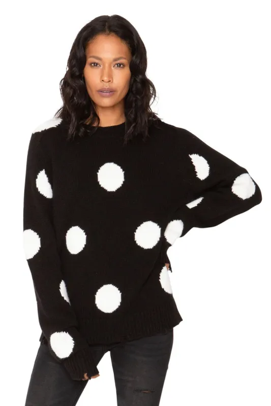 Polka Dot Cashmere Sweater - Black & White sold by Chaser