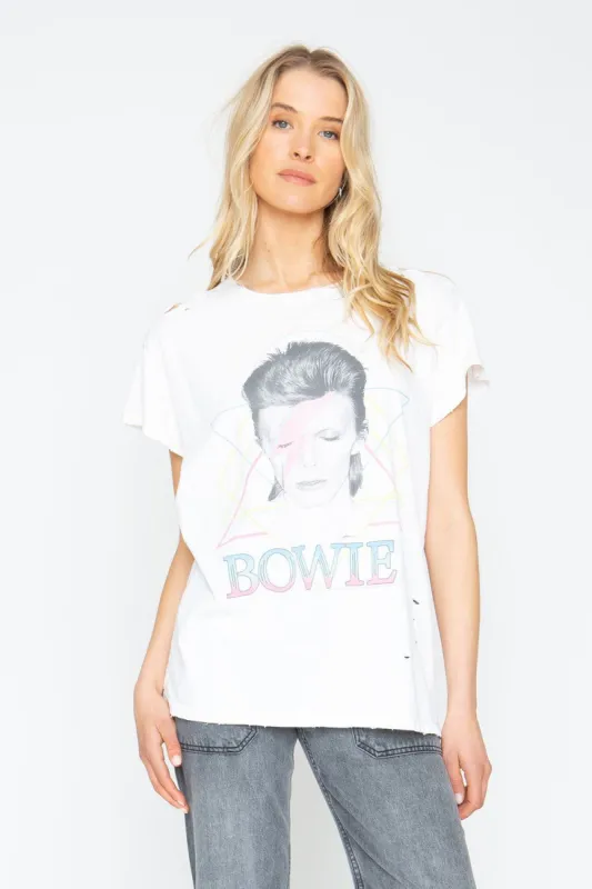 David Bowie "Aladdin Sane" Distressed Crew Tee sold by Chaser