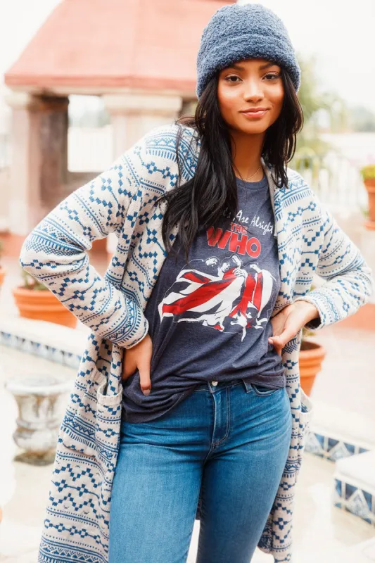 Cotton Blend Open Front Duster with Pockets sold by Chaser