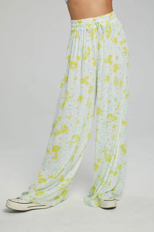 Hudson Joggers - Baby Blue Daisy Floral Print sold by Chaser