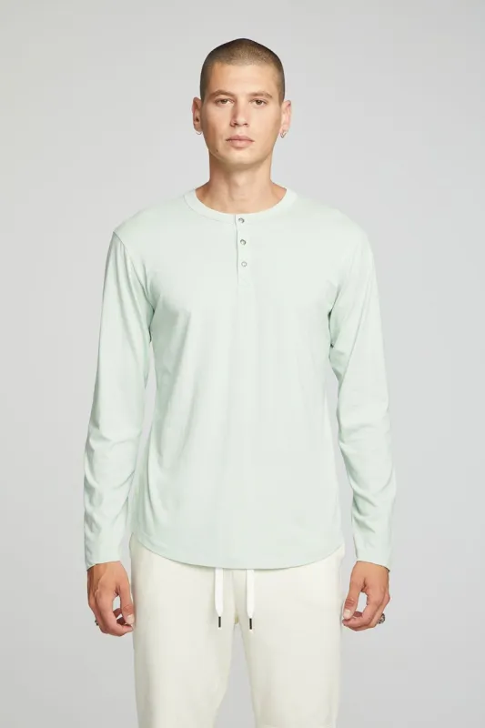 Long Sleeve Button Up Henley - Subtle Green sold by Chaser