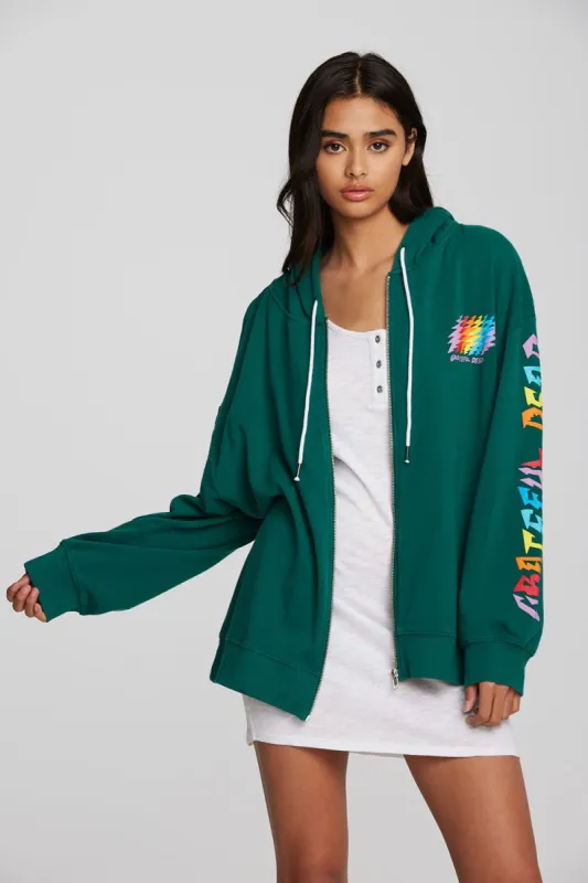 Grateful Dead - Rainbow Bolt Zip Up made by Chaser
