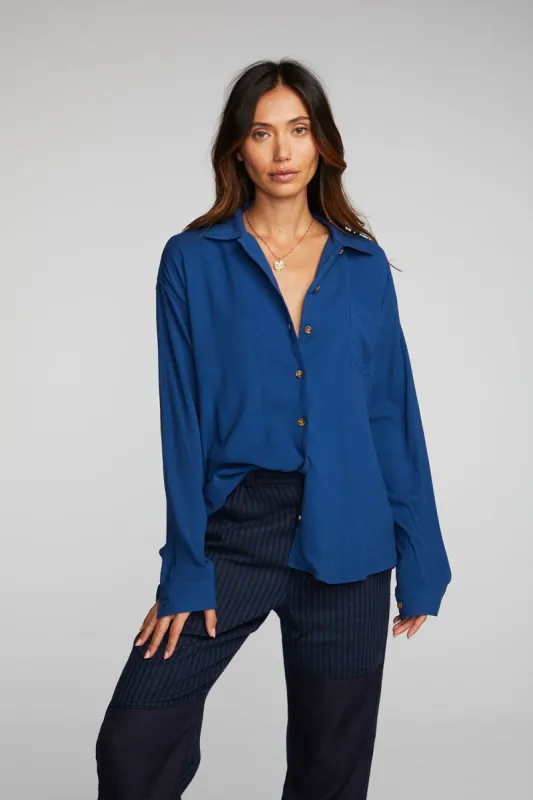 Rayon Woven Long Sleeve Button Down sold by Chaser