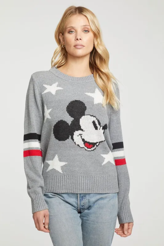 Disney Mickey Mouse Cotton Blend Long Sleeve Crew Neck Pullover sold by Chaser