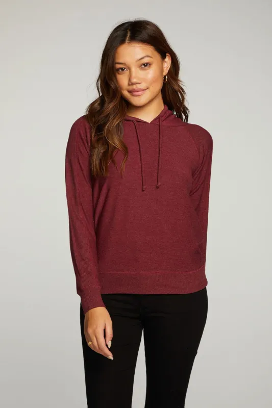 Recycled Cozy Knit Long Sleeve Pullover Hoodie with Rib sold by Chaser